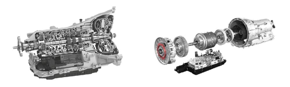 Cross-section of two ZF 8 Speed transmission engines