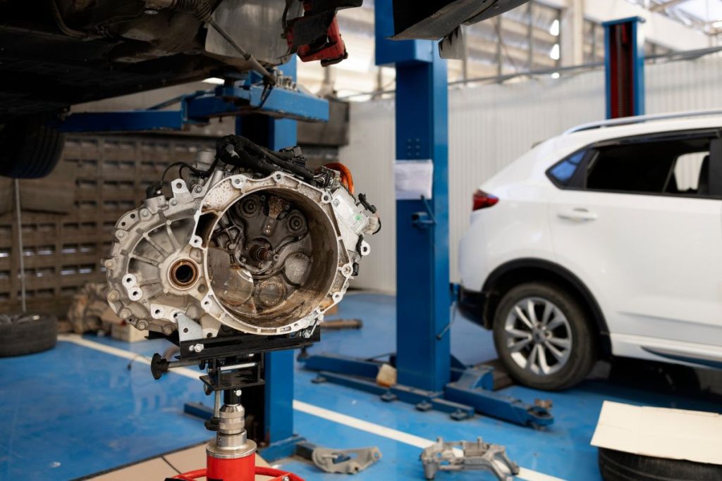 a Honda CVT transmission in a workshop