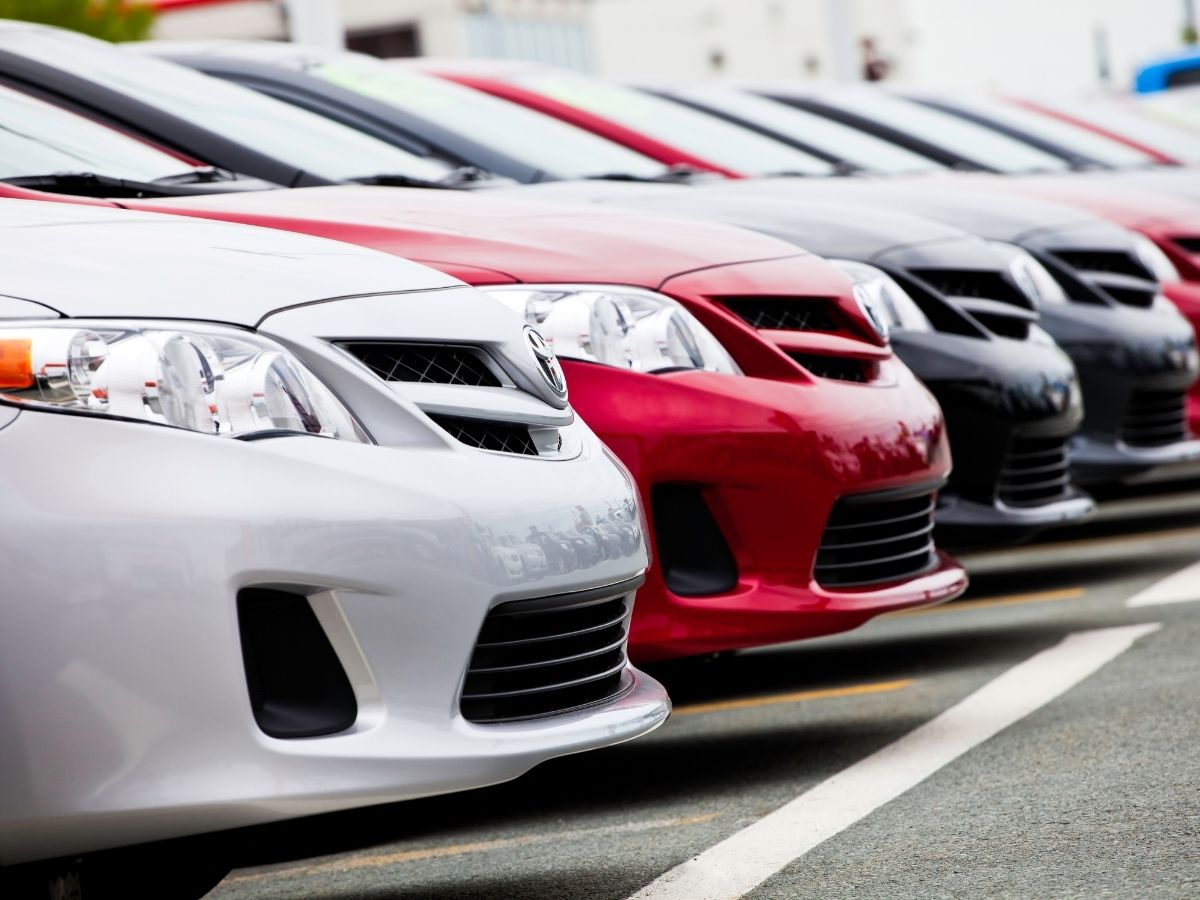 a line of toyota camrys