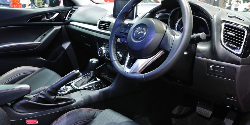 the interior of a mazda 3