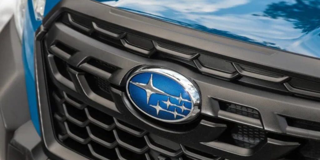Blue Subaru logo.